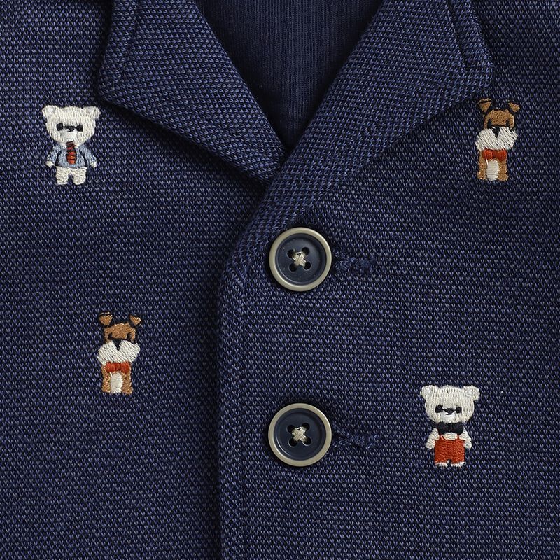 Boys Dark Blue Blazer With Elbow patch image number 2